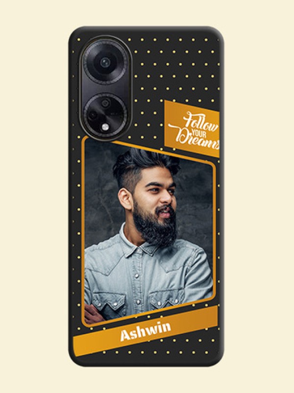 Follow Your Dreams with White Dots on Space Black Custom Soft Matte Phone Cases - Oppo F23 5G