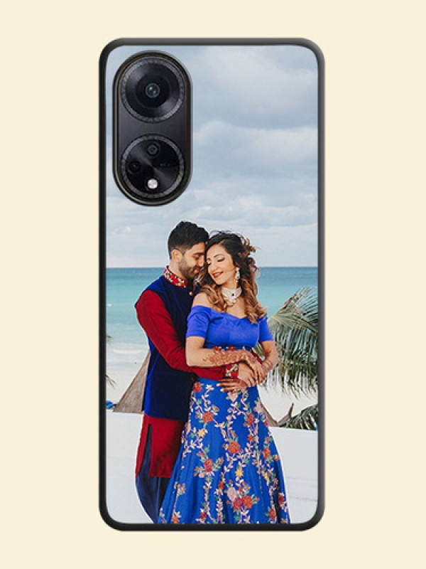 Full Single Pic Upload On Space Black Personalized Soft Matte Phone Covers - Oppo F23 5G