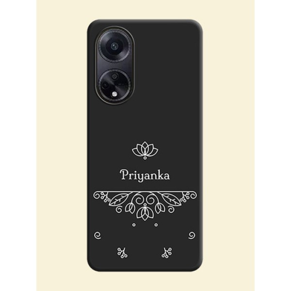Lotus Garden Custom Text On Space Black Personalized Soft Matte Phone Covers - Oppo F23 5G