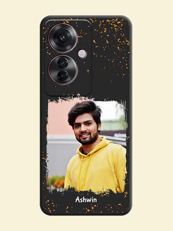 Spray Free Design on Photo On Space Black Custom Soft Matte Mobile Back Cover - Oppo F25 Pro 5G