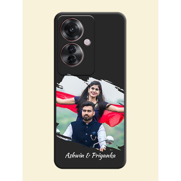 Grunge Brush Strokes on Photo On Space Black Custom Soft Matte Mobile Back Cover - Oppo F25 Pro 5G