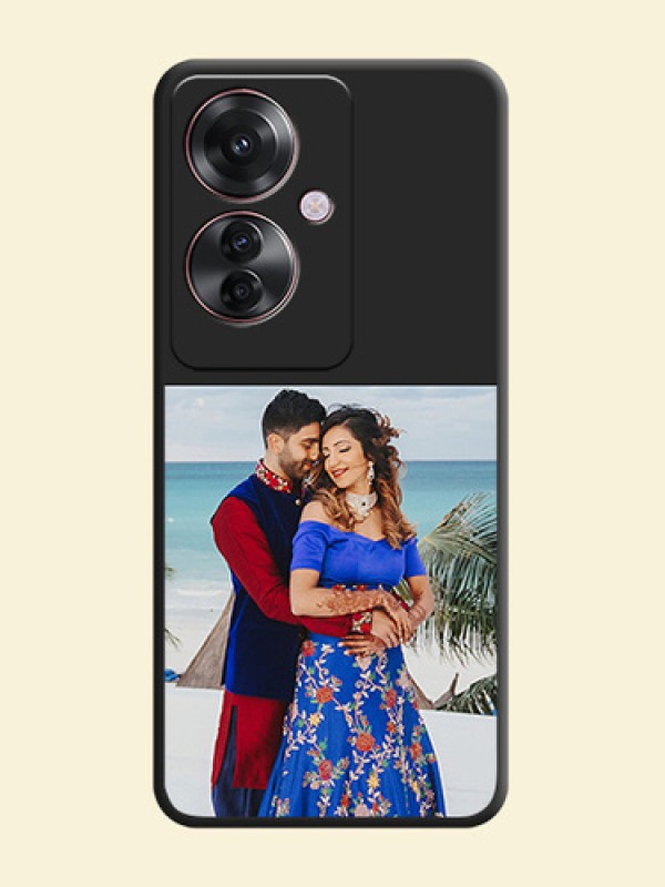 Image Upload With Space Black Color On Custom Soft Matte Mobile Back Cover - Oppo F25 Pro 5G