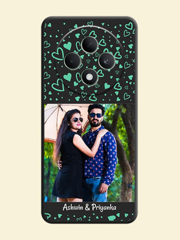 Sea Green Indefinite Love Pattern on Photo On Space Black Custom Soft Matte Mobile Back Cover - Oppo F27 5G