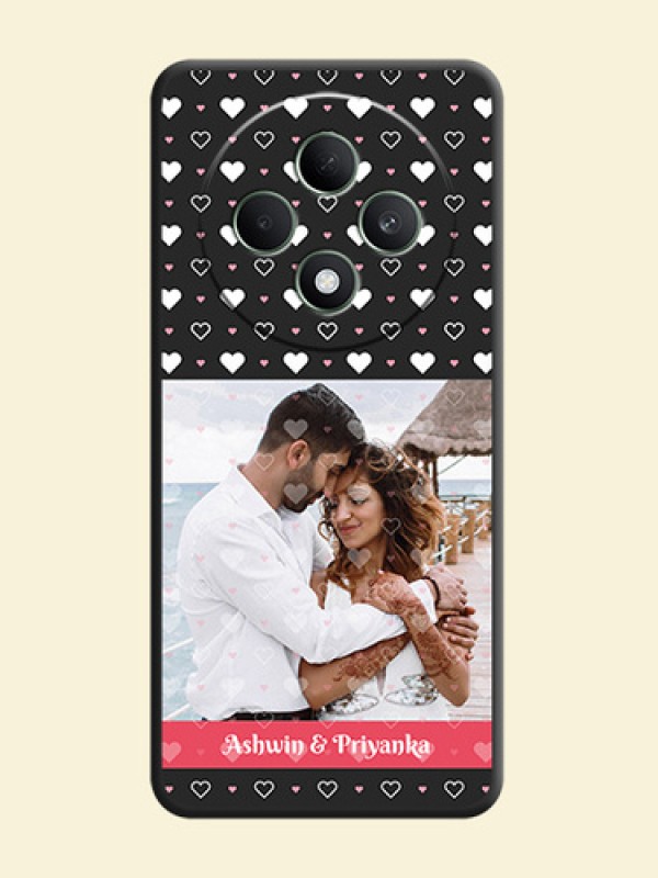 White Color Love Symbols with Text Design on Photo On Space Black Custom Soft Matte Mobile Back Cover - Oppo F27 5G