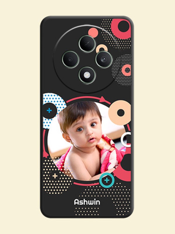 Multicoloured Round Image On Space Black Custom Soft Matte Mobile Back Cover - Oppo F27 5G