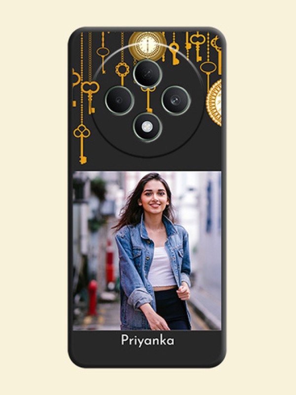 Decorative Design with Text On Space Black Custom Soft Matte Mobile Back Cover - Oppo F27 5G
