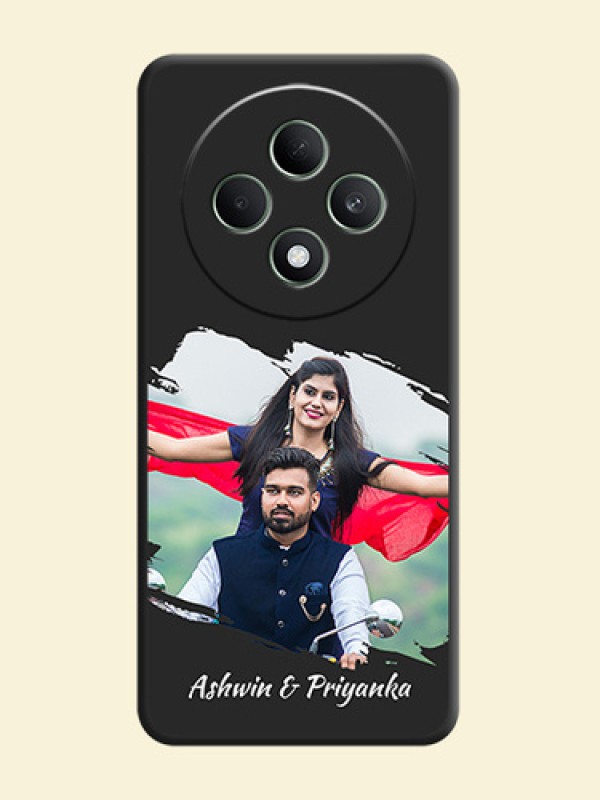 Grunge Brush Strokes on Photo On Space Black Custom Soft Matte Mobile Back Cover - Oppo F27 5G