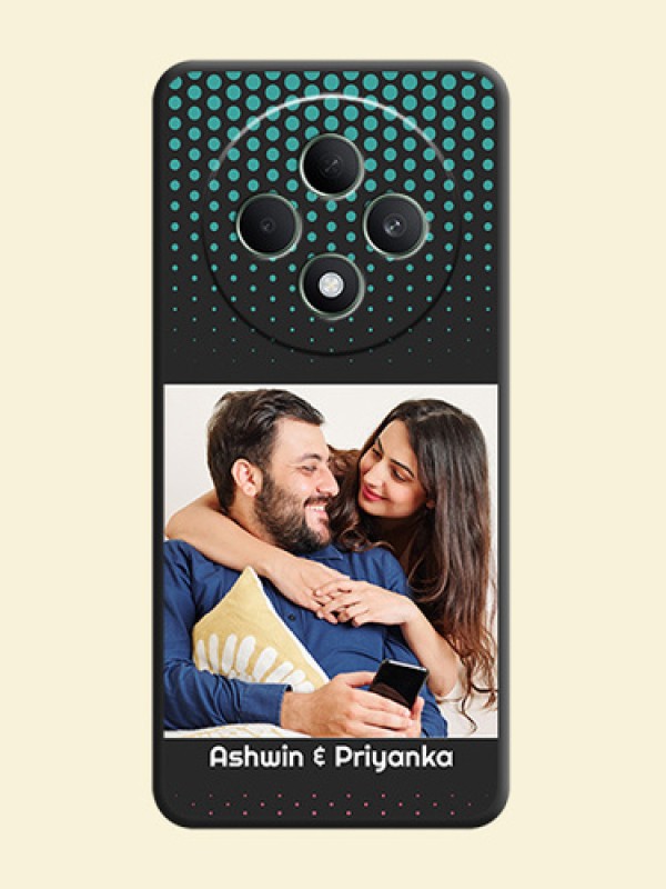 Faded Dots with Grunge Photo Frame and Text On Space Black Custom Soft Matte Mobile Back Cover - Oppo F27 5G