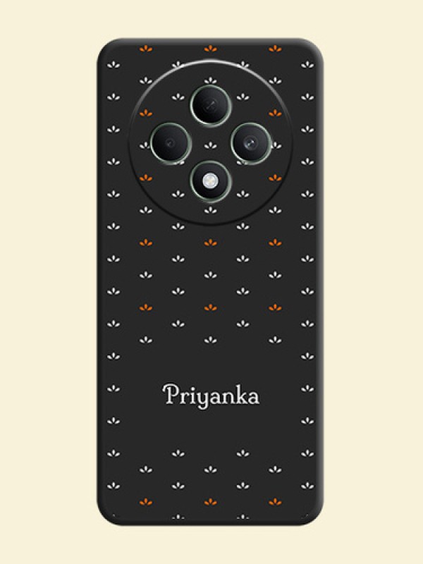 Simple Pattern With Custom Text On Space Black Custom Soft Matte Mobile Back Cover - Oppo F27 5G