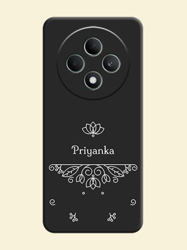 Lotus Garden Custom Text On Space Black Custom Soft Matte Mobile Back Cover - Oppo F27 5G