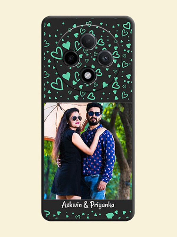 Sea Green Indefinite Love Pattern on Photo On Space Black Custom Soft Matte Mobile Back Cover - Oppo F27 Pro Plus 5G