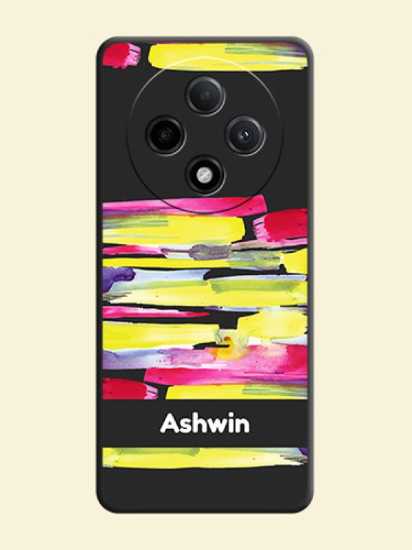 Brush Coloured On Space Black Custom Soft Matte Mobile Back Cover - Oppo F27 Pro Plus 5G