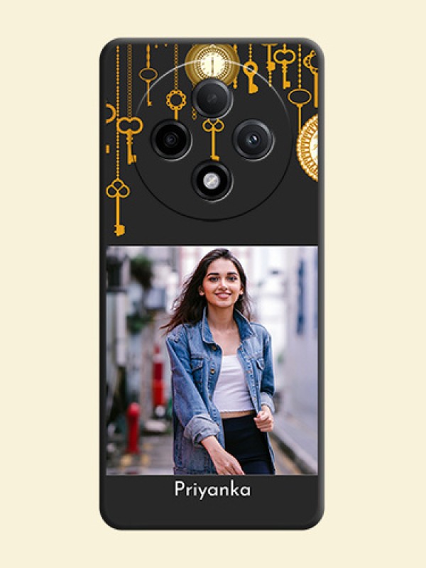 Decorative Design with Text On Space Black Custom Soft Matte Mobile Back Cover - Oppo F27 Pro Plus 5G
