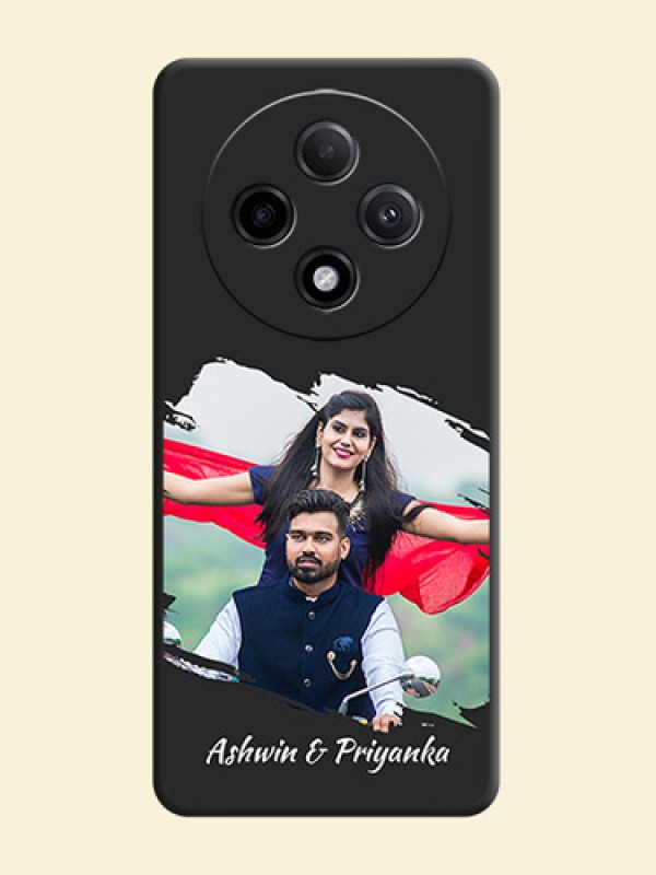 Grunge Brush Strokes on Photo On Space Black Custom Soft Matte Mobile Back Cover - Oppo F27 Pro Plus 5G