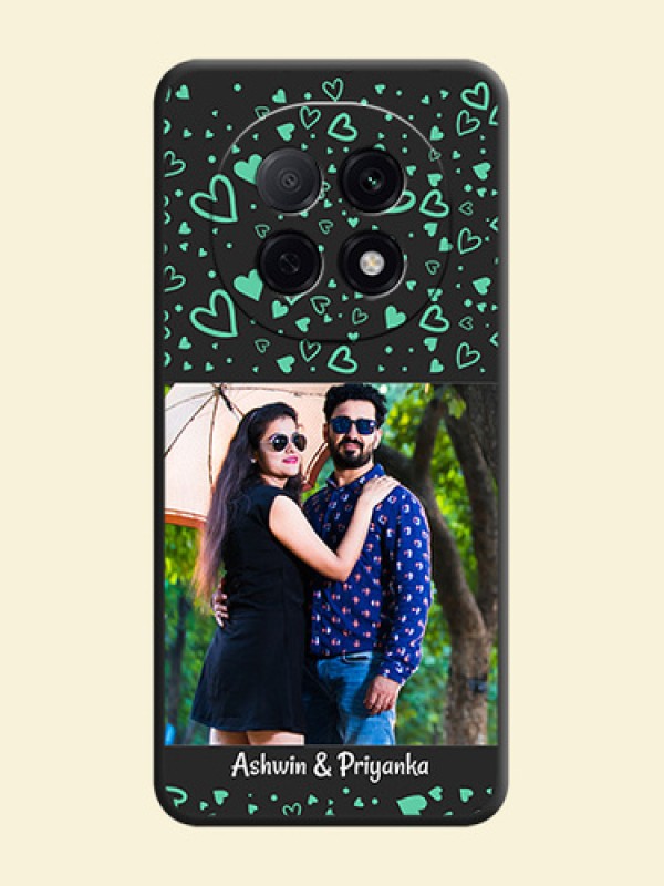Sea Green Indefinite Love Pattern on Photo On Space Black Custom Soft Matte Mobile Back Cover - Oppo F29 5G