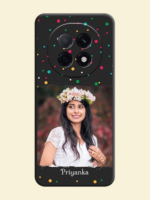 Multicolor Dotted Pattern with Text On Space Black Custom Soft Matte Mobile Back Cover - Oppo F29 5G