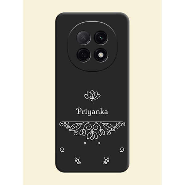 Lotus Garden Custom Text On Space Black Custom Soft Matte Mobile Back Cover - Oppo F29 5G