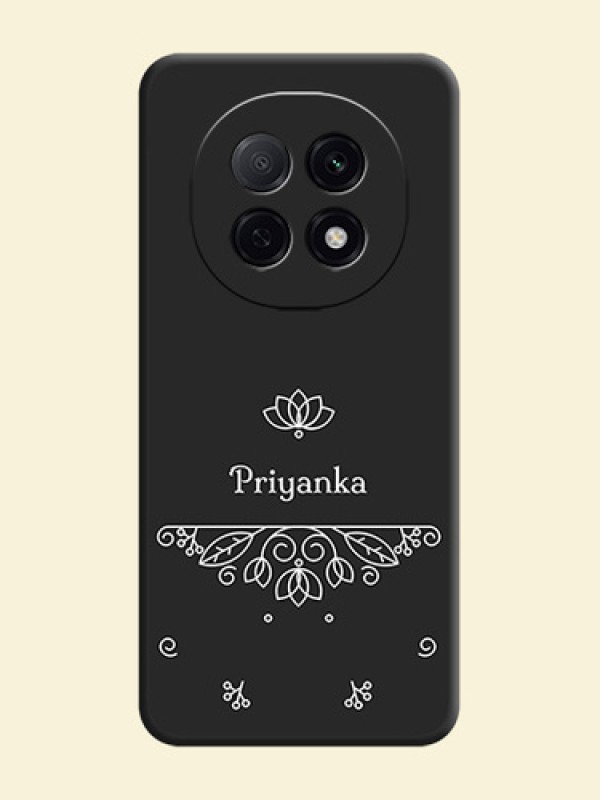 Lotus Garden Custom Text On Space Black Custom Soft Matte Mobile Back Cover - Oppo F29 5G