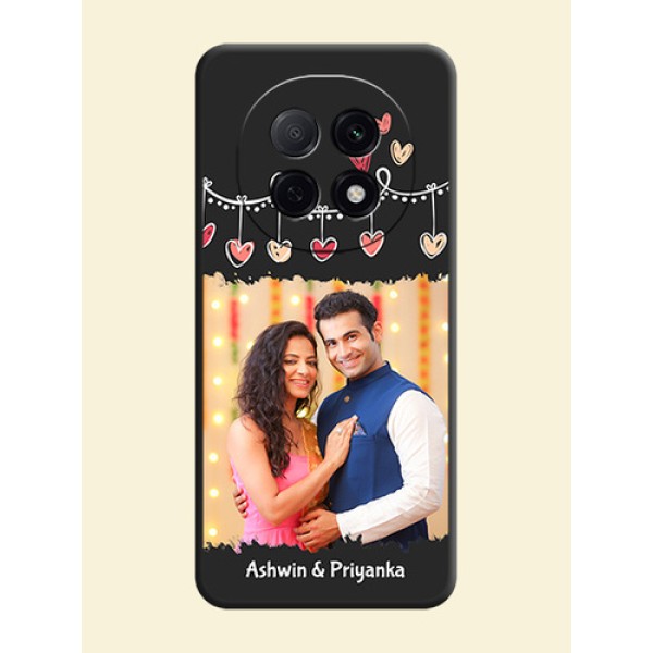Pink Love Hangings with Name On Space Black Custom Soft Matte Mobile Back Cover - Oppo F29 Pro 5G Pink Love Hangings with Name On Space Black Custom Soft Matte Mobile Back Cover - Oppo F29 Pro 5G