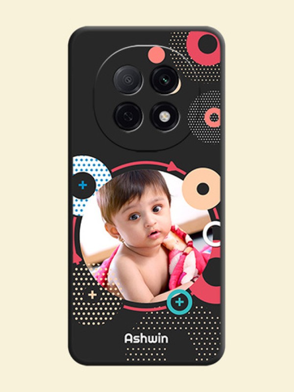 Multicoloured Round Image On Space Black Custom Soft Matte Mobile Back Cover - Oppo F29 Pro 5G