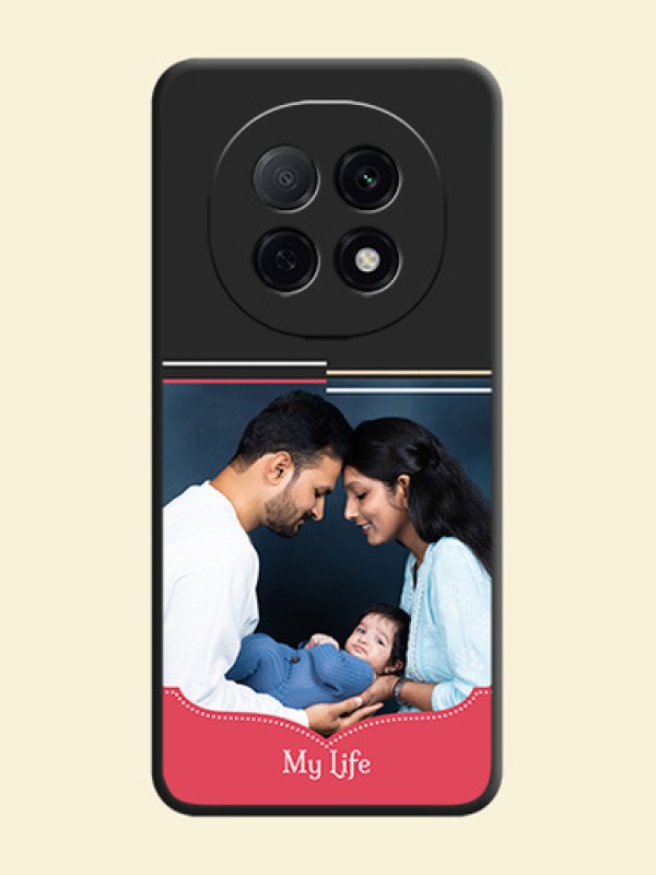 Classic Plain Design with Name On Space Black Custom Soft Matte Mobile Back Cover - Oppo F29 Pro 5G