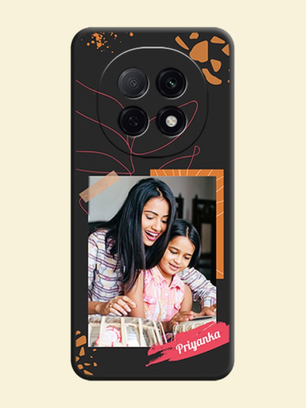 Orange Photo Frame On Space Black Custom Soft Matte Mobile Back Cover - Oppo F29 Pro 5G