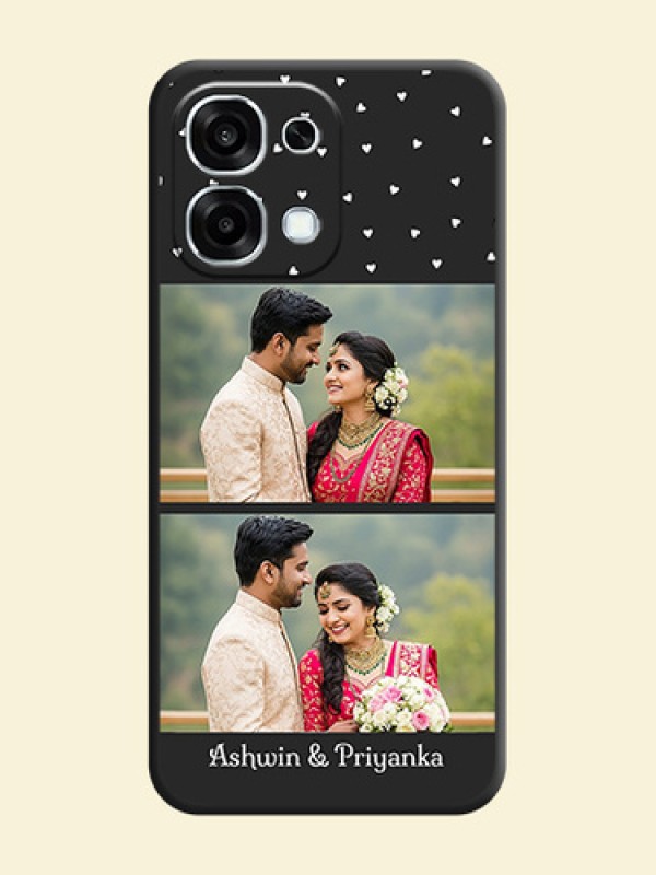 Miniature Love Symbols with Name On Space Black Custom Soft Matte Mobile Back Cover - Oppo F31 5G