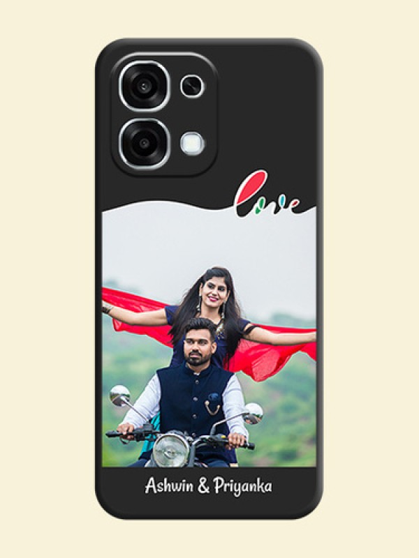 Fall in Love Pattern with Picture on Photo On Space Black Custom Soft Matte Mobile Back Cover - Oppo F31 5G
