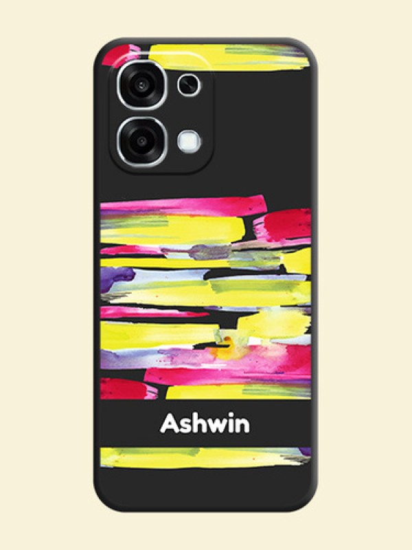 Brush Coloured On Space Black Custom Soft Matte Mobile Back Cover - Oppo F31 5G