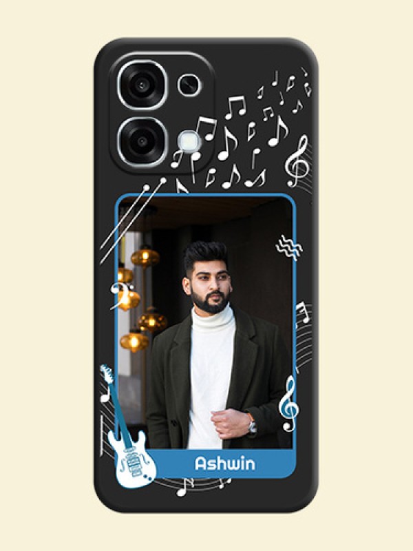 Musical Theme Design with Text on Photo On Space Black Custom Soft Matte Mobile Back Cover - Oppo F31 5G