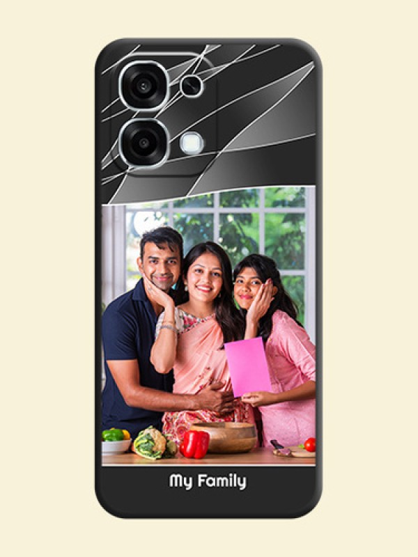 Mixed Wave Lines on Photo On Space Black Custom Soft Matte Mobile Back Cover - Oppo F31 5G