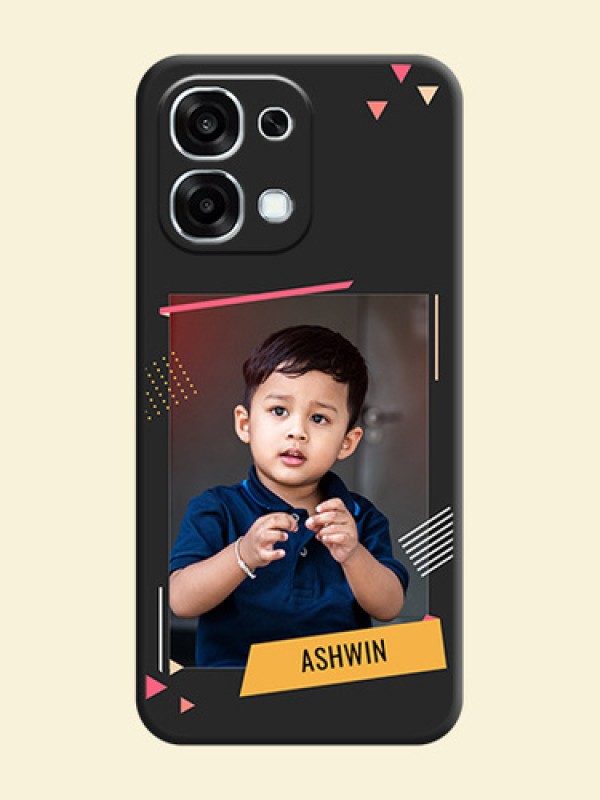 Photo Frame with Triangle Small Dots on Photo On Space Black Custom Soft Matte Mobile Back Cover - Oppo F31 5G