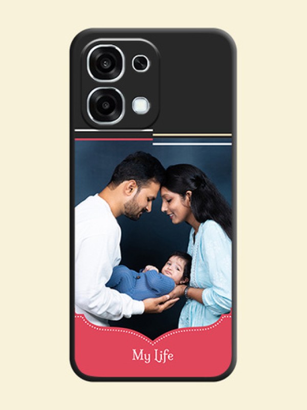 Classic Plain Design with Name On Space Black Custom Soft Matte Mobile Back Cover - Oppo F31 5G
