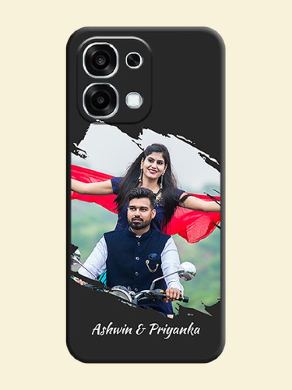 Grunge Brush Strokes on Photo On Space Black Custom Soft Matte Mobile Back Cover - Oppo F31 5G
