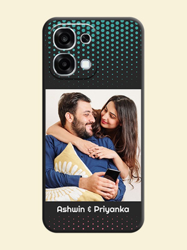 Faded Dots with Grunge Photo Frame and Text On Space Black Custom Soft Matte Mobile Back Cover - Oppo F31 5G