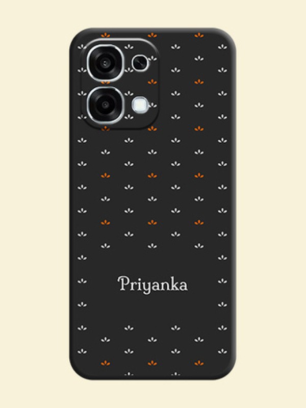 Simple Pattern With Custom Text On Space Black Custom Soft Matte Mobile Back Cover - Oppo F31 5G