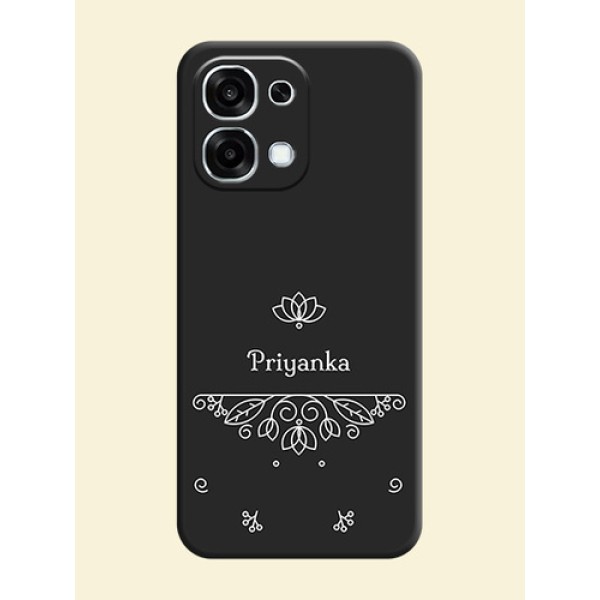 Lotus Garden Custom Text On Space Black Custom Soft Matte Mobile Back Cover - Oppo F31 5G