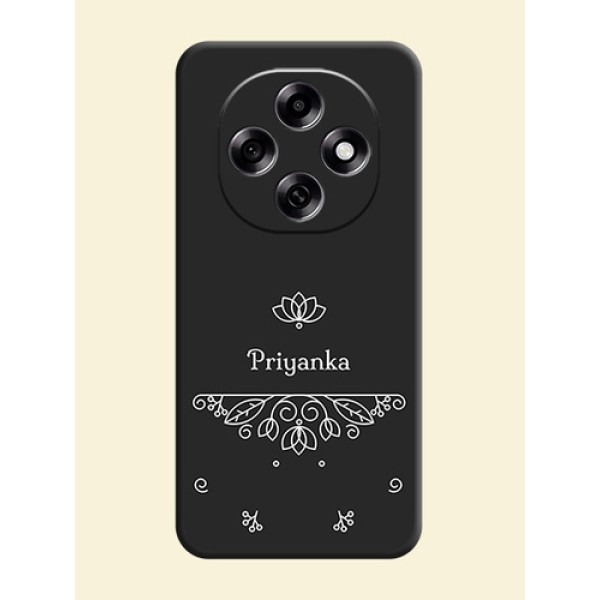 Lotus Garden Custom Text On Space Black Custom Soft Matte Mobile Back Cover - Oppo F31 Pro 5G