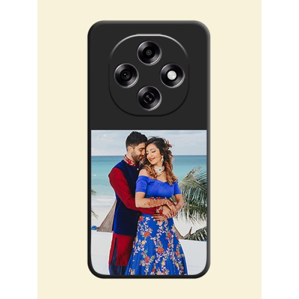 Image Upload With Space Black Color On Custom Soft Matte Mobile Back Cover - Oppo F31 Pro 5G