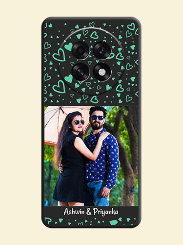Sea Green Indefinite Love Pattern on Photo On Space Black Custom Soft Matte Mobile Back Cover - Oppo F31 Pro Plus 5G