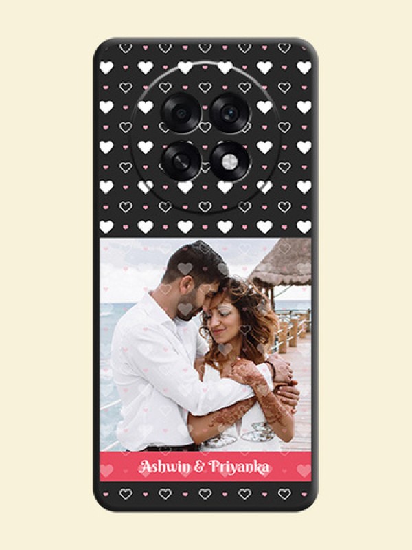 White Color Love Symbols with Text Design on Photo On Space Black Custom Soft Matte Mobile Back Cover - Oppo F31 Pro Plus 5G