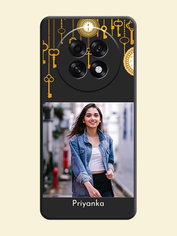 Decorative Design with Text On Space Black Custom Soft Matte Mobile Back Cover - Oppo F31 Pro Plus 5G