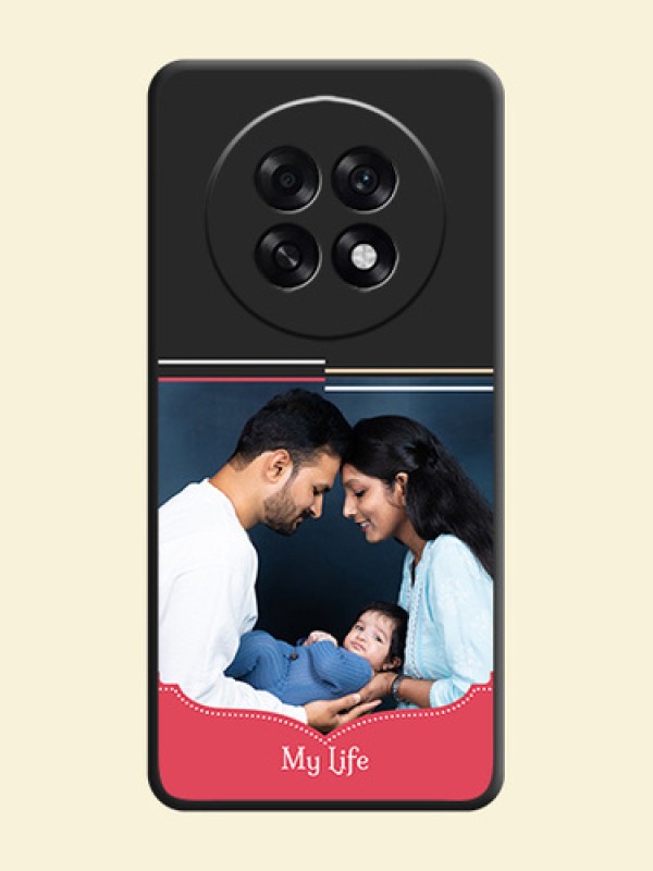 Classic Plain Design with Name On Space Black Custom Soft Matte Mobile Back Cover - Oppo F31 Pro Plus 5G