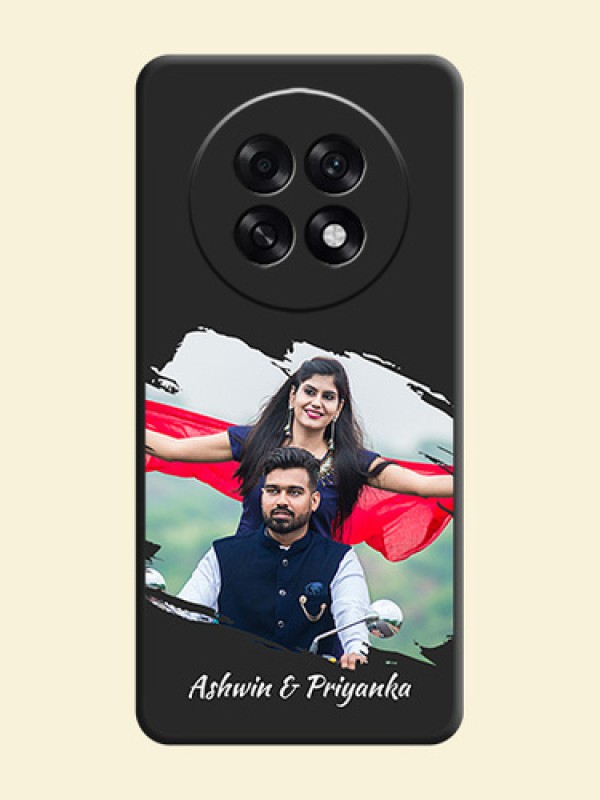 Grunge Brush Strokes on Photo On Space Black Custom Soft Matte Mobile Back Cover - Oppo F31 Pro Plus 5G