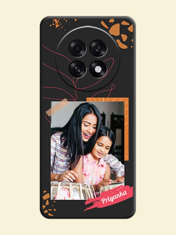 Orange Photo Frame On Space Black Custom Soft Matte Mobile Back Cover - Oppo F31 Pro Plus 5G