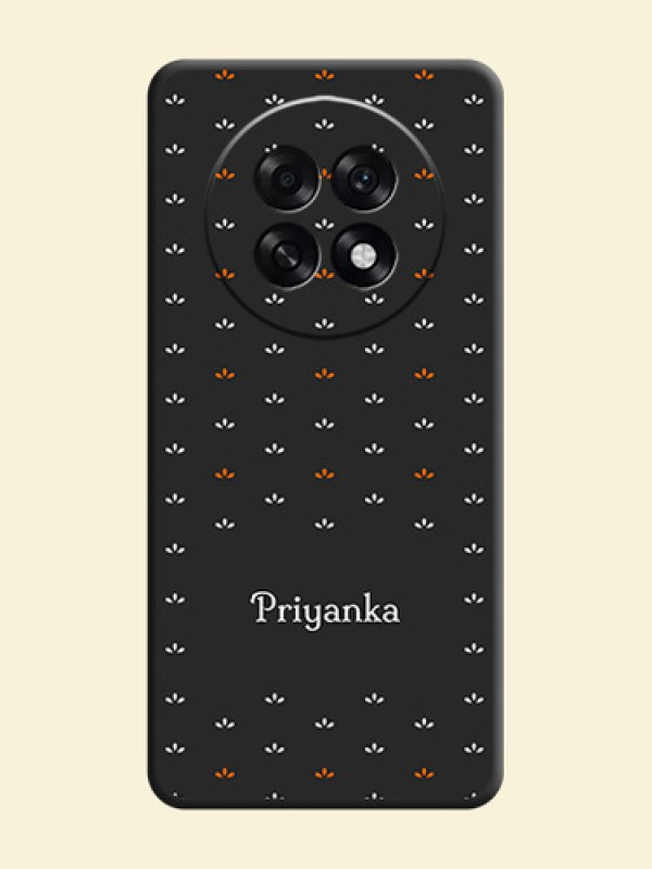 Simple Pattern With Custom Text On Space Black Custom Soft Matte Mobile Back Cover - Oppo F31 Pro Plus 5G