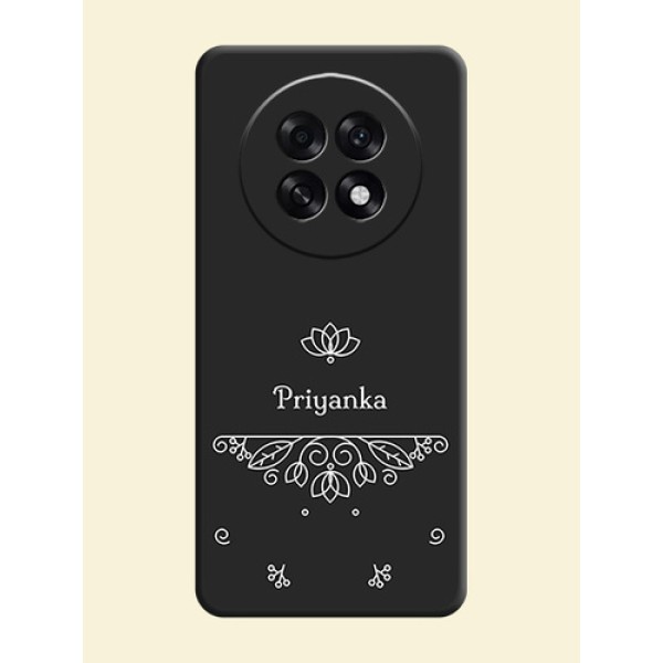 Lotus Garden Custom Text On Space Black Custom Soft Matte Mobile Back Cover - Oppo F31 Pro Plus 5G