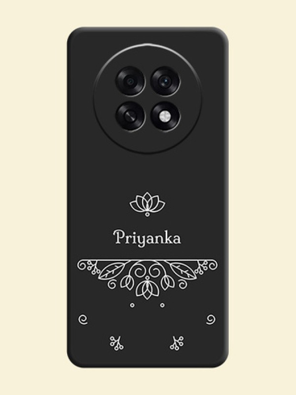 Lotus Garden Custom Text On Space Black Custom Soft Matte Mobile Back Cover - Oppo F31 Pro Plus 5G