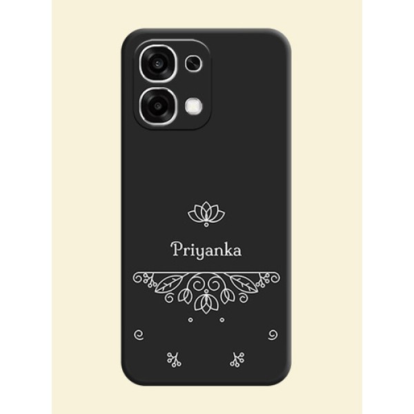 Lotus Garden Custom Text On Space Black Custom Soft Matte Mobile Back Cover - Oppo F33 5G
