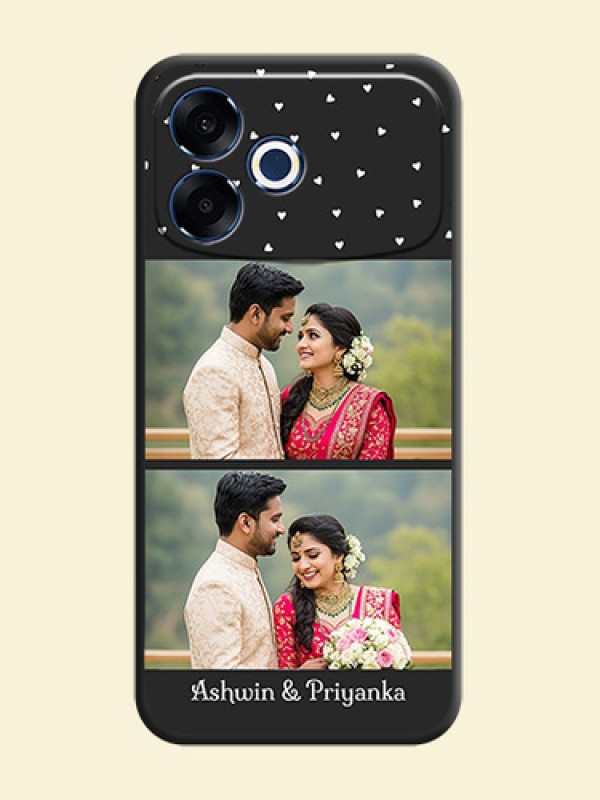 Miniature Love Symbols with Name On Space Black Custom Soft Matte Mobile Back Cover - Oppo F33 Pro 5G